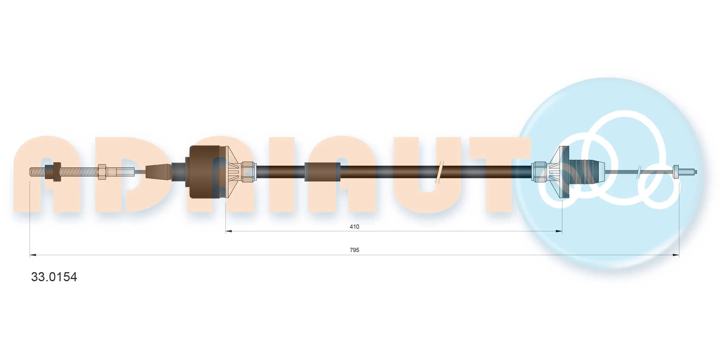 Cable Pull, clutch control 33.0154