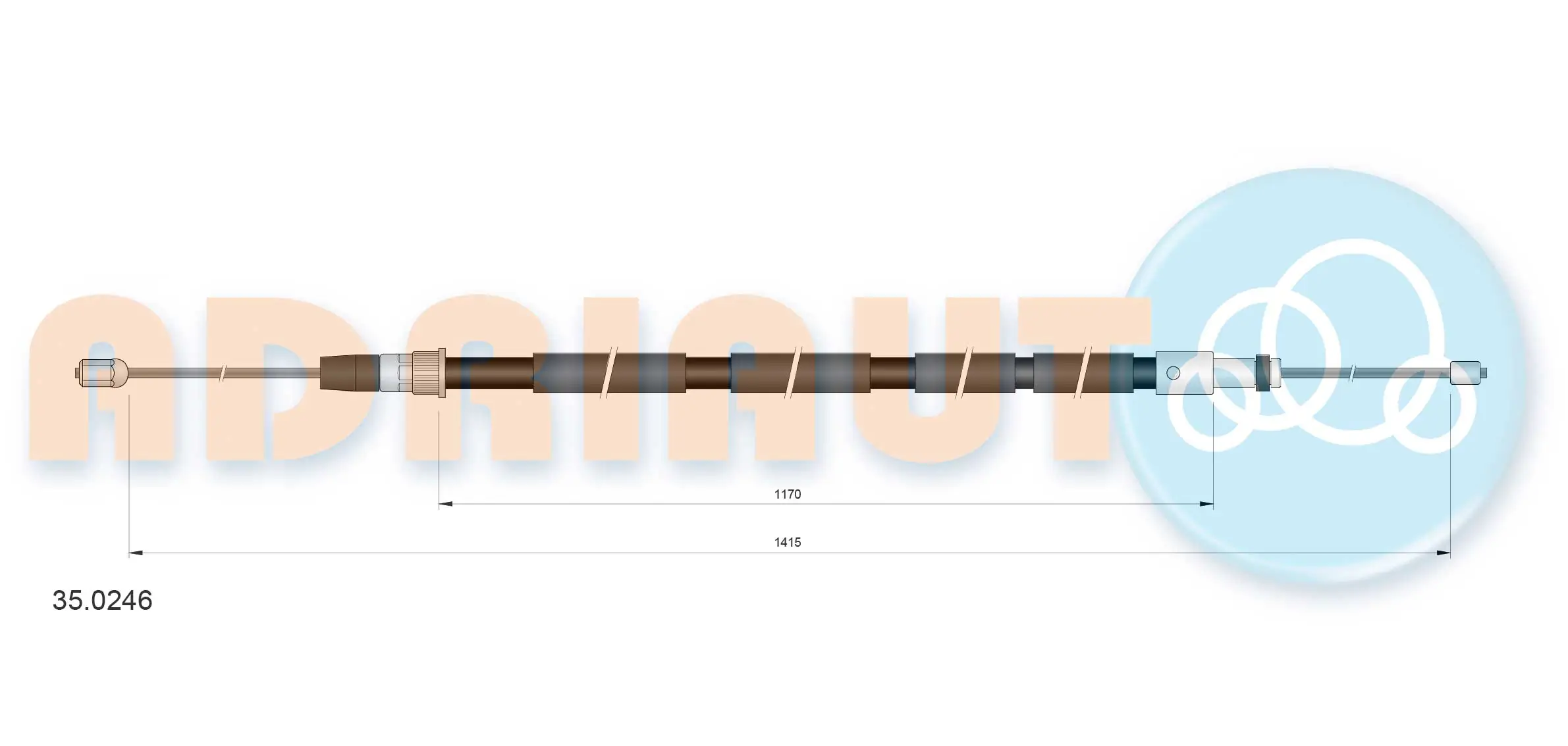Cable Pull, parking brake 35.0246