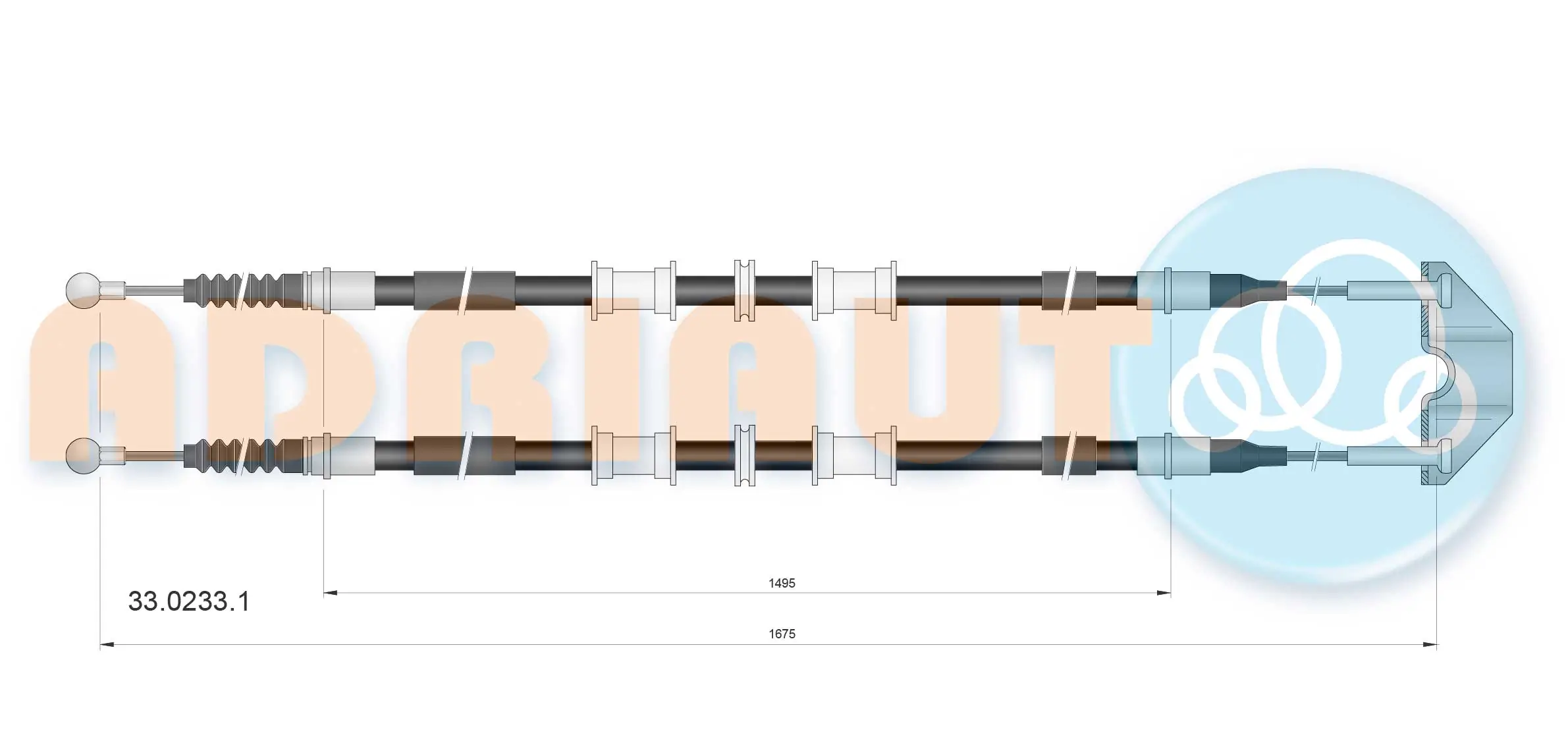 Cable Pull, parking brake 33.0233.1