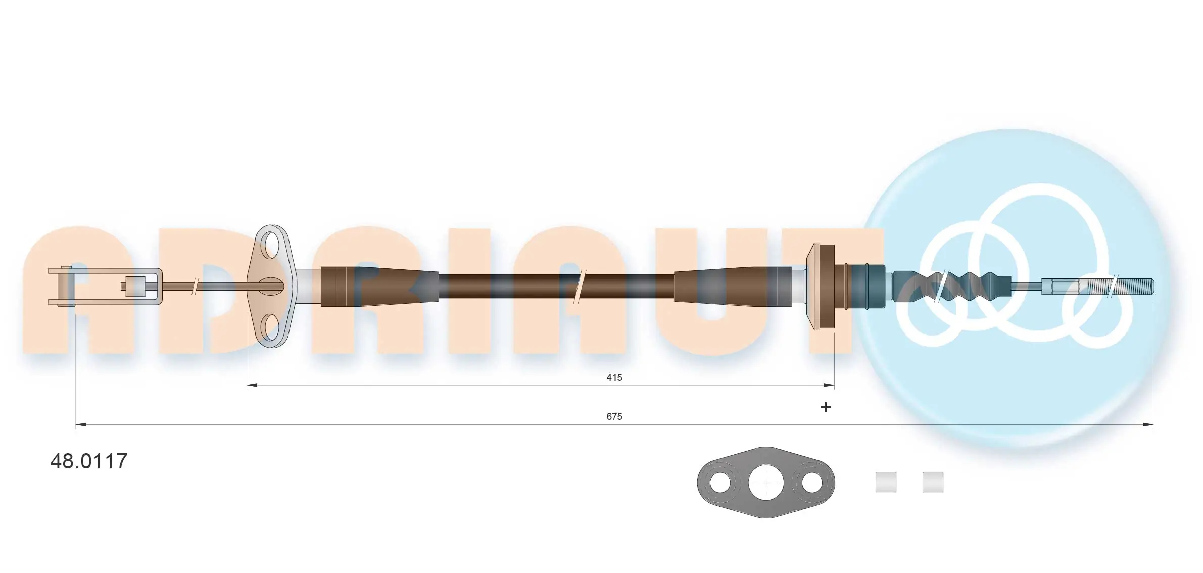 Cable Pull, clutch control 48.0117