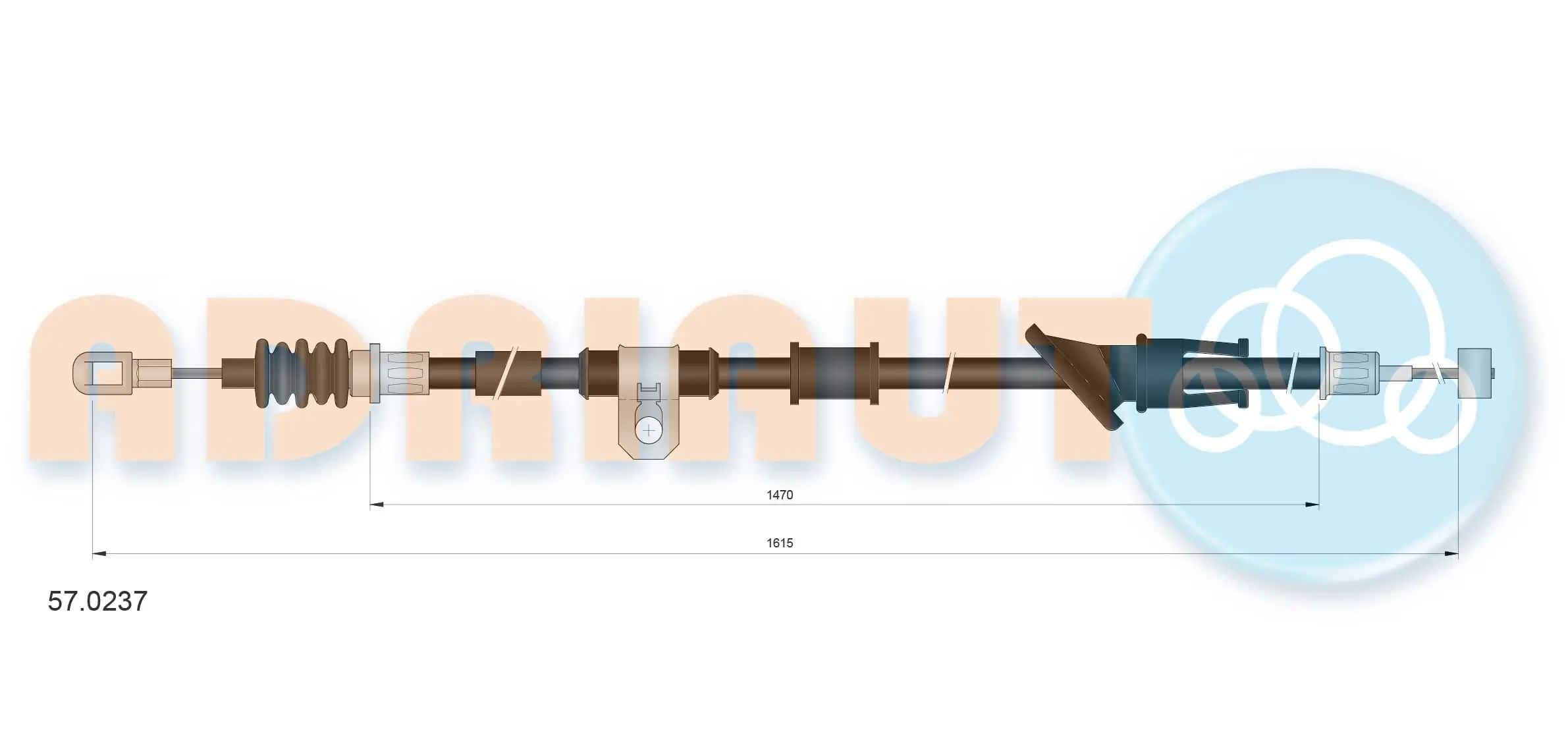 Cable Pull, parking brake 57.0237