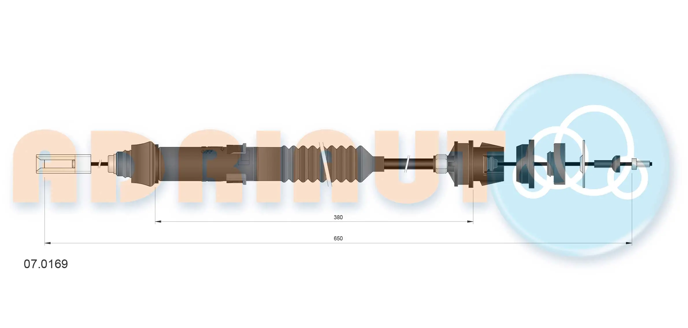 Cable Pull, clutch control 07.0169
