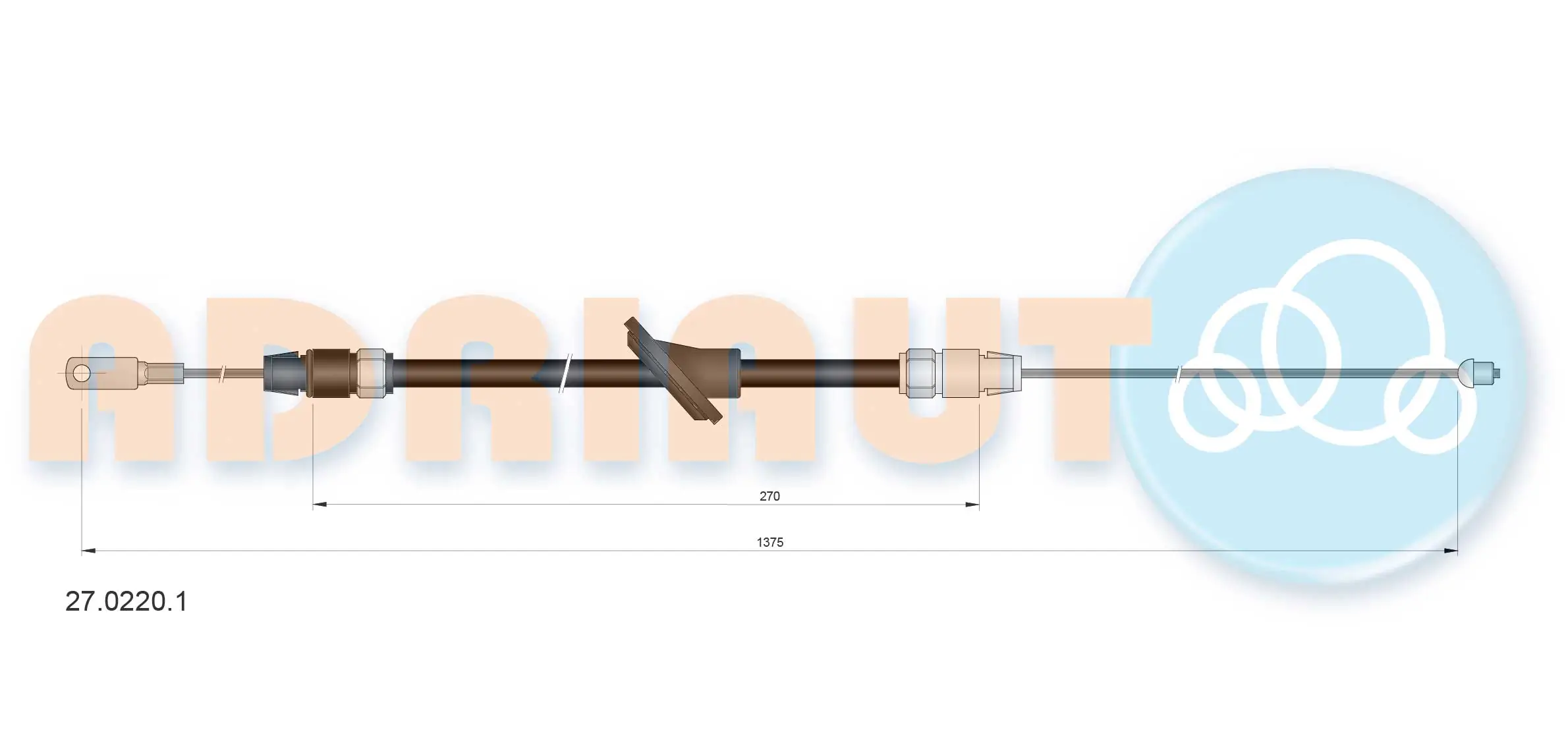 Cable Pull, parking brake 27.0220.1