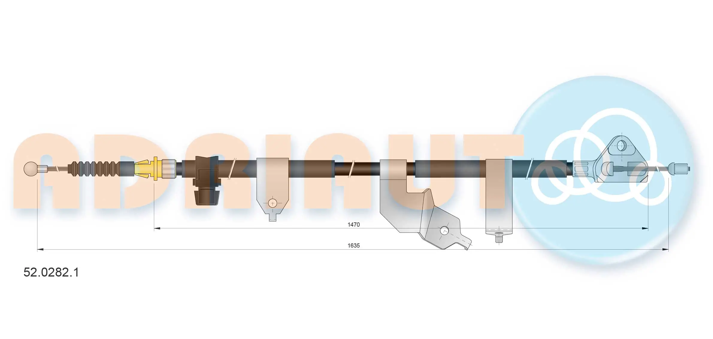 Cable Pull, parking brake 52.0282.1