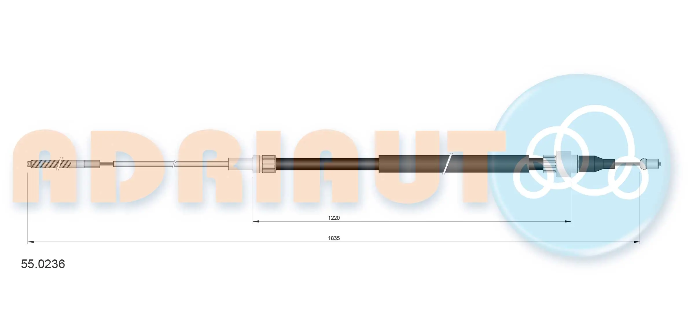 Cable Pull, parking brake 55.0236