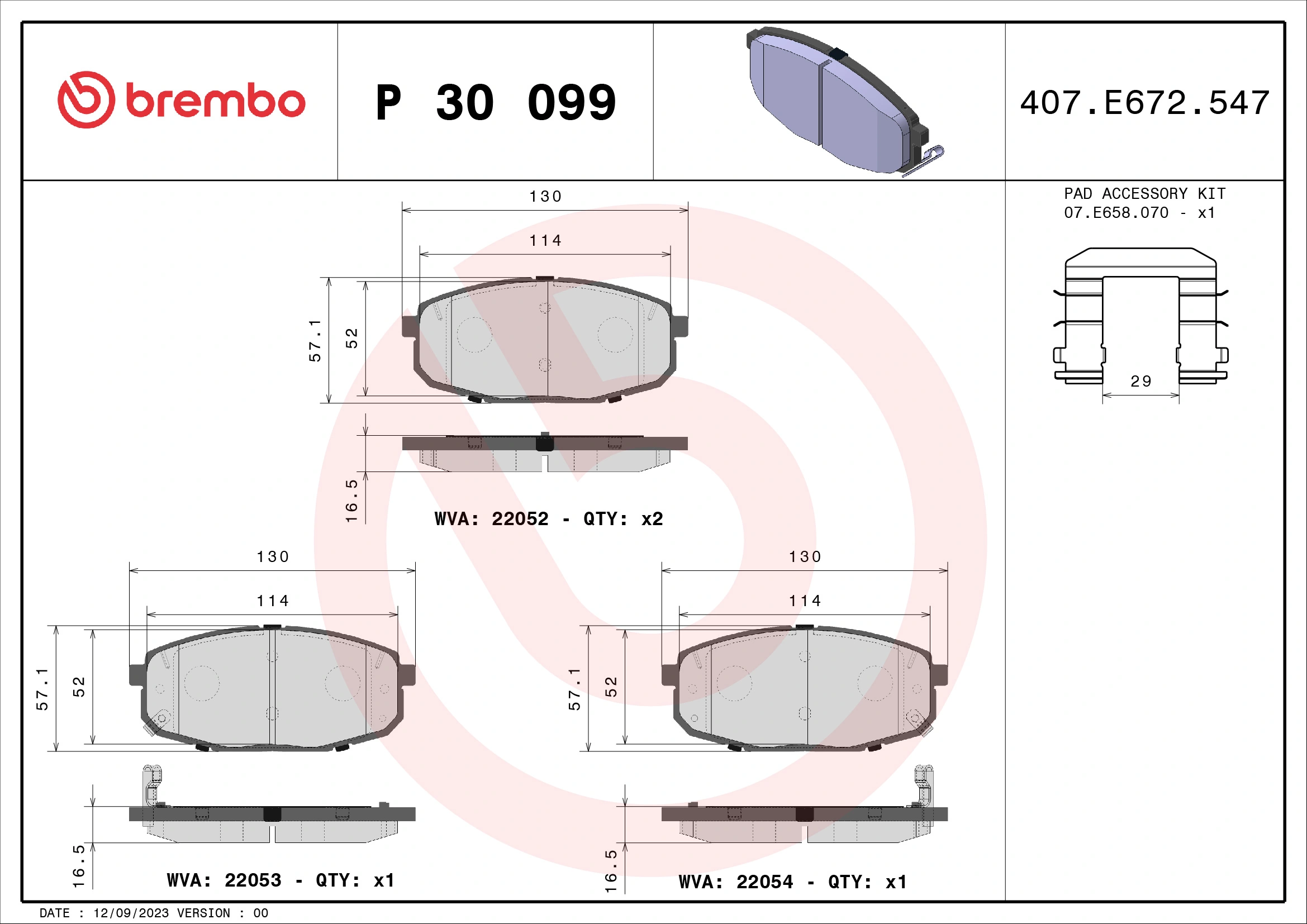 Brake Pad Set, disc brake PRIME LINE P 30 099