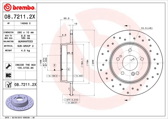 Brake Disc XTRA LINE - Xtra 08.7211.2X