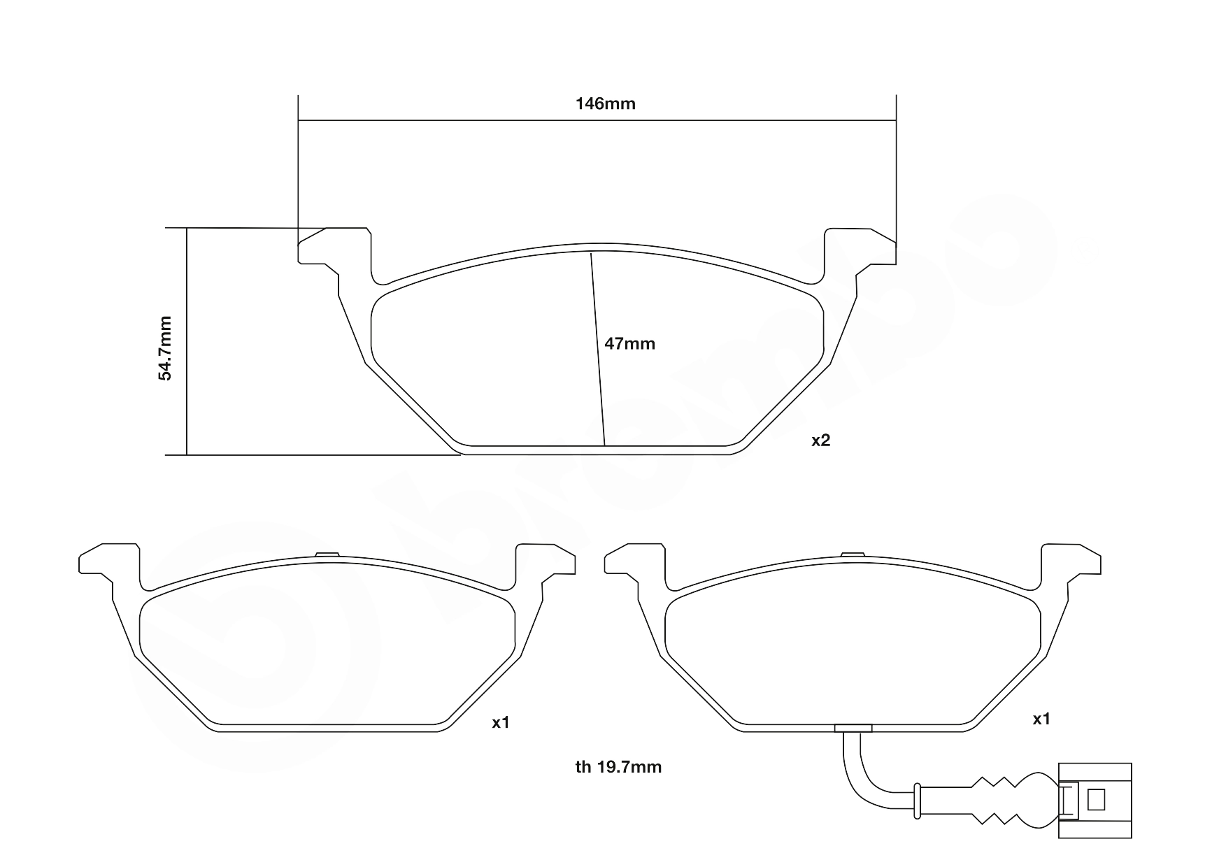 High Performance Brake Pad Set UPGRADE, SPORT | HP2000 07.B314.53