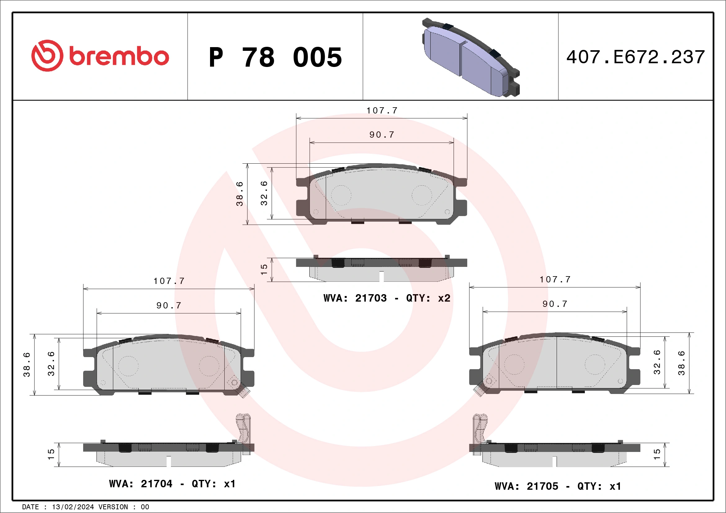 Brake Pad Set, disc brake PRIME LINE P 78 005