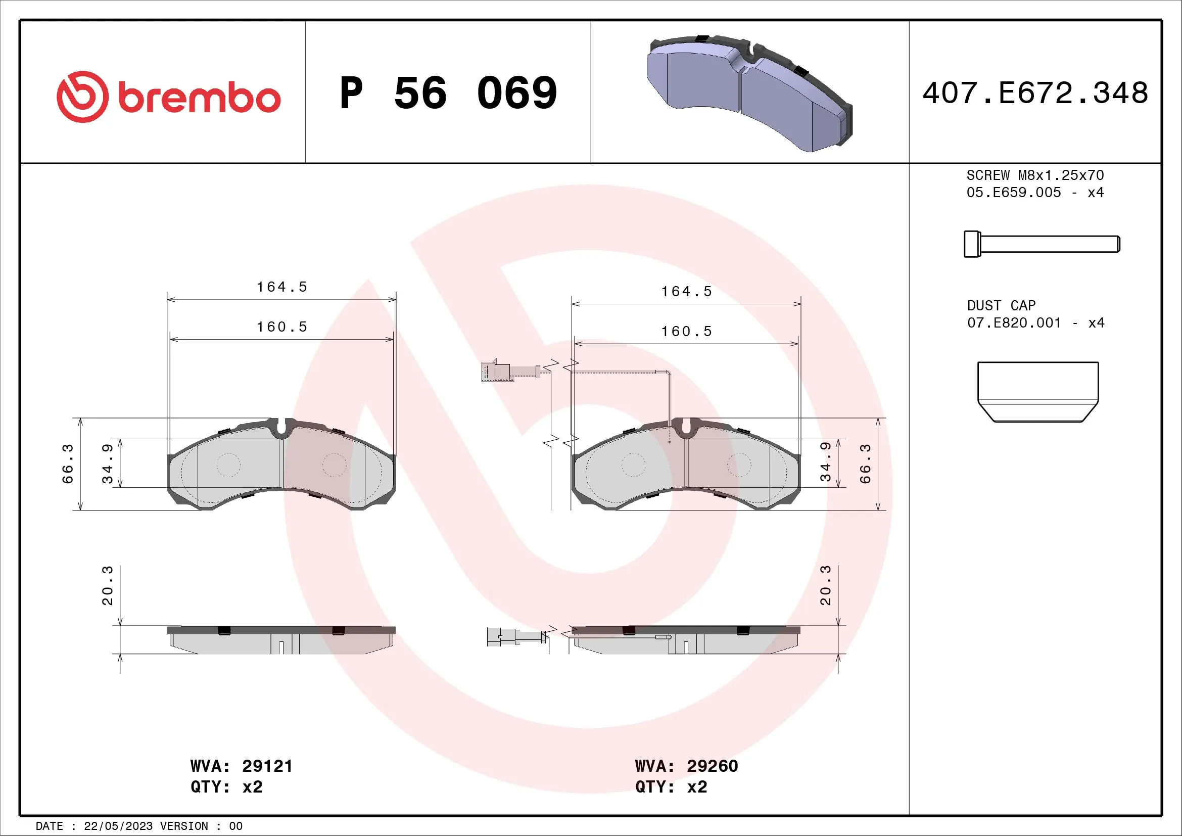 Brake Pad Set, disc brake PRIME LINE P 56 069