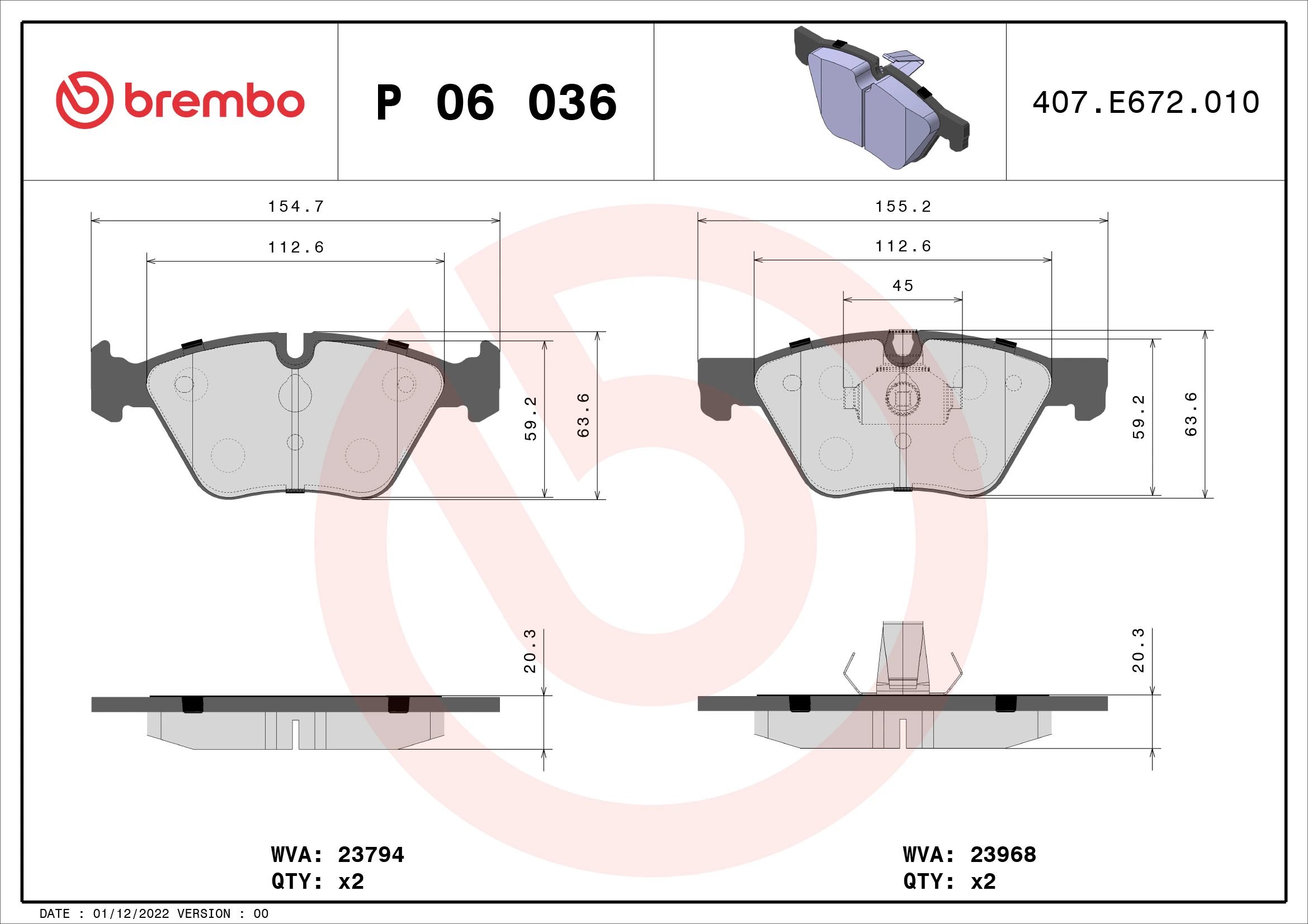 Brake Pad Set, disc brake PRIME LINE P 06 036