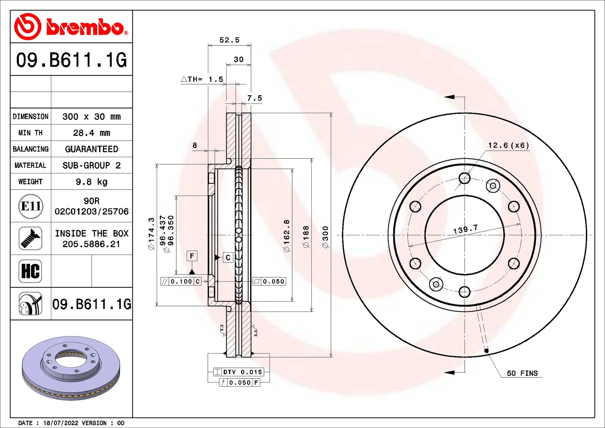 Brake Kit, disc brake BEYOND LINE - Greenance KT 10 019