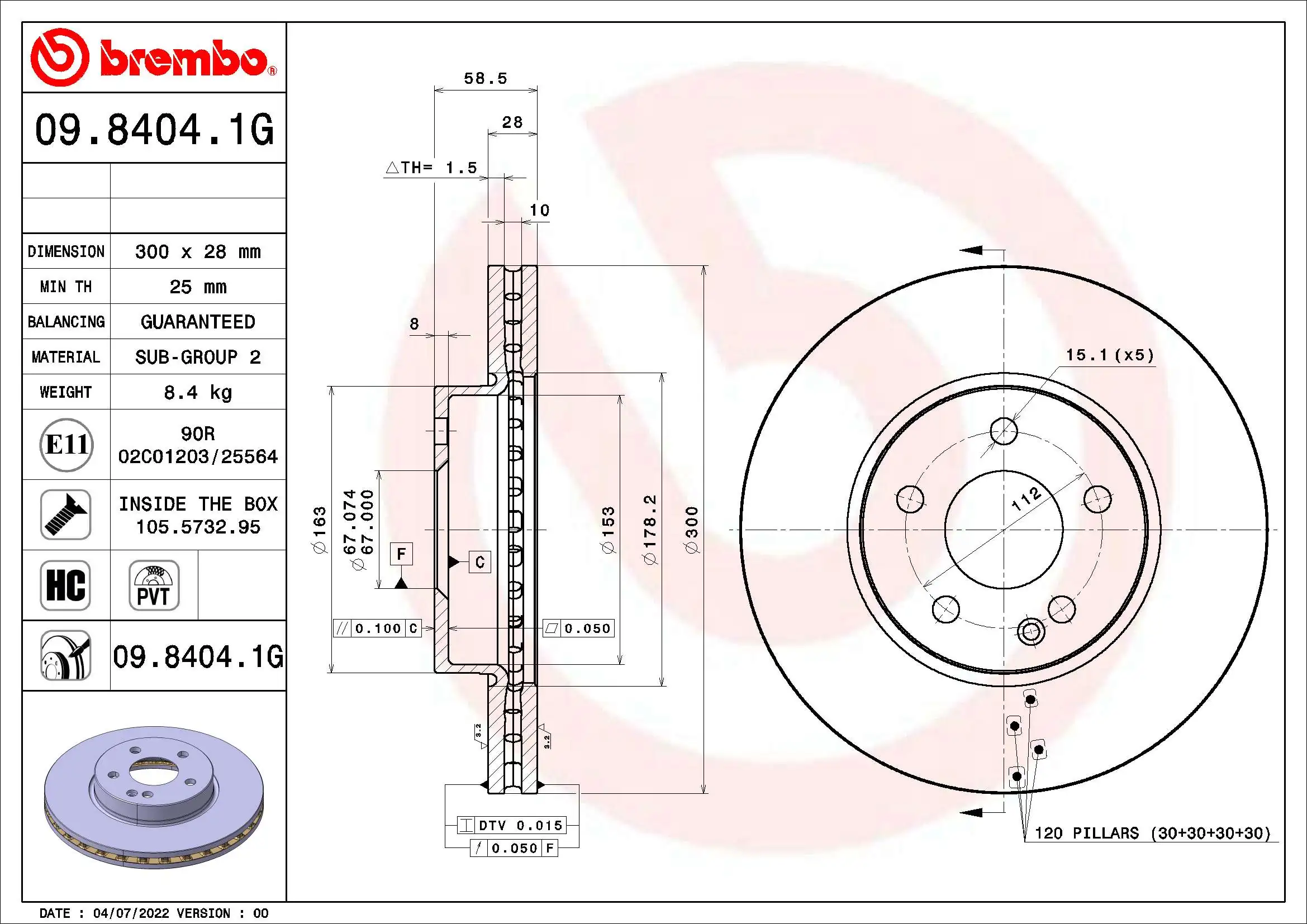 Brake Kit, disc brake BEYOND LINE - Greenance KT 10 030