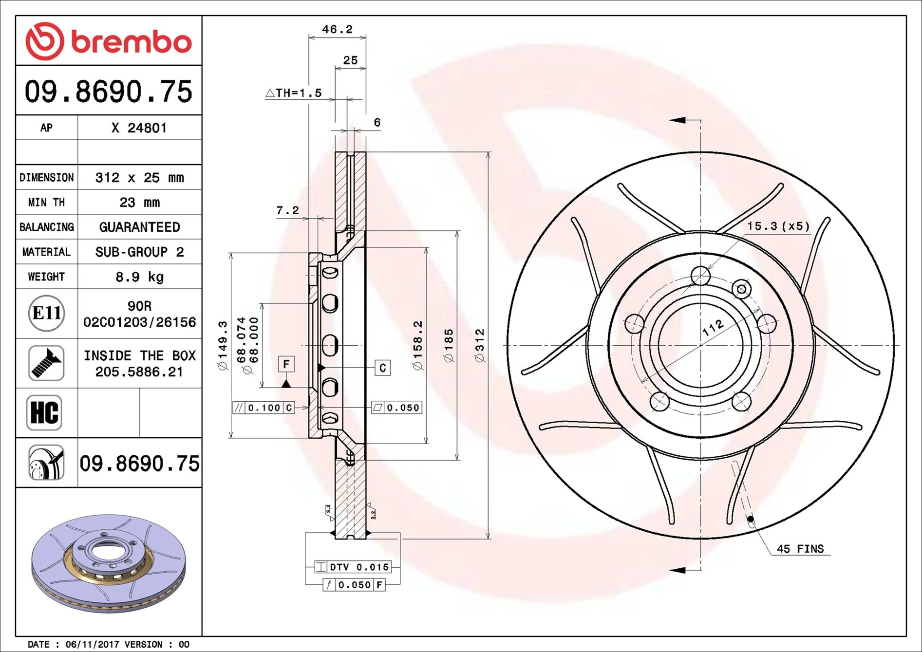 Brake Disc XTRA LINE - Max 09.8690.75