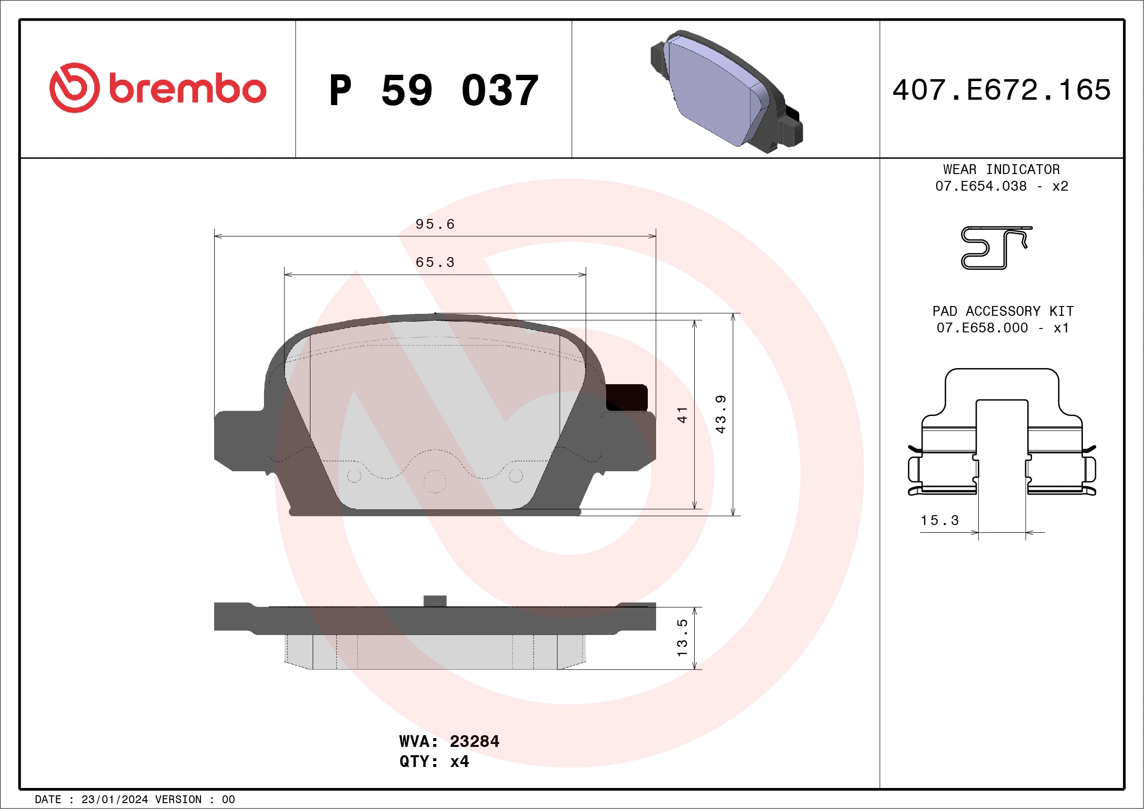 Brake Pad Set, disc brake PRIME LINE P 59 037