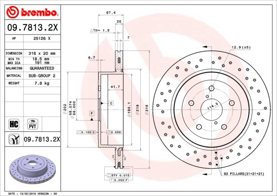 Brake Disc XTRA LINE - Xtra 09.7813.2X