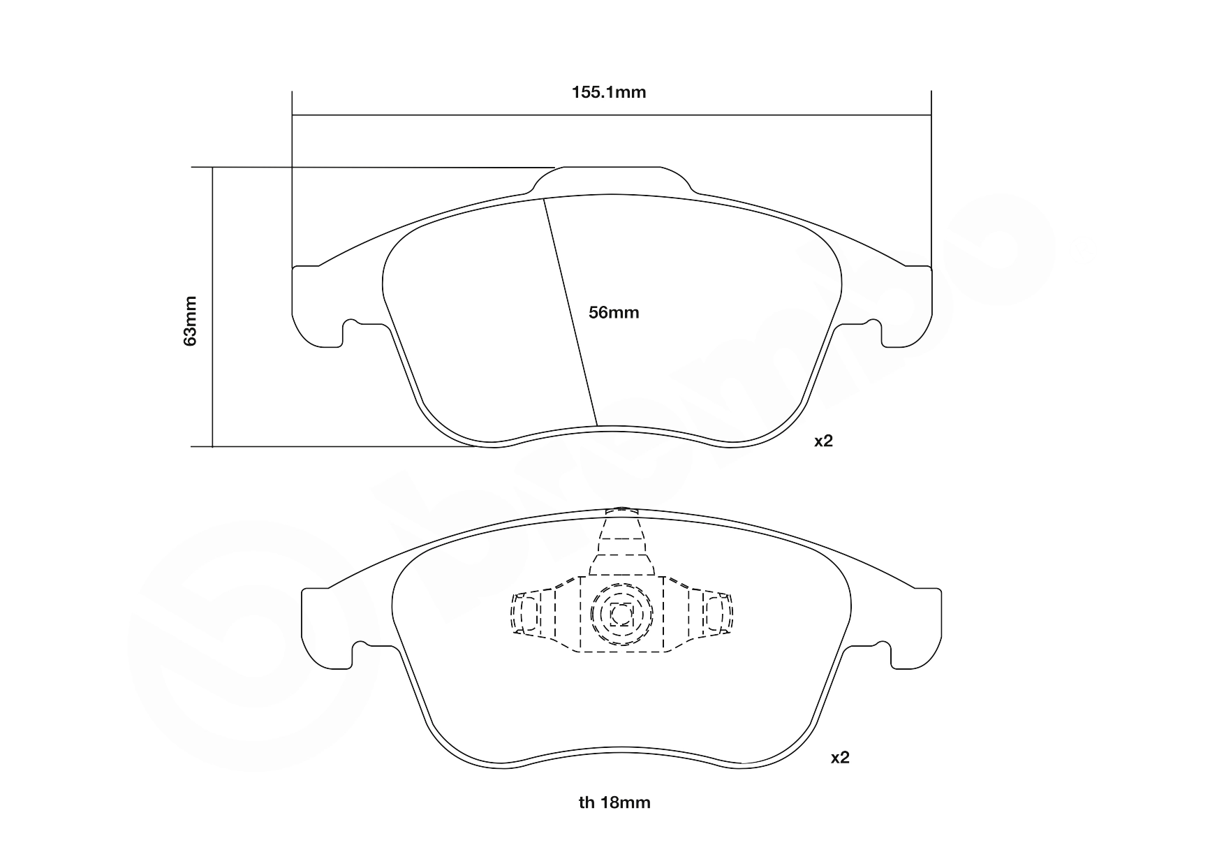 High Performance Brake Pad Set UPGRADE, SPORT | HP2000 07.D435.68