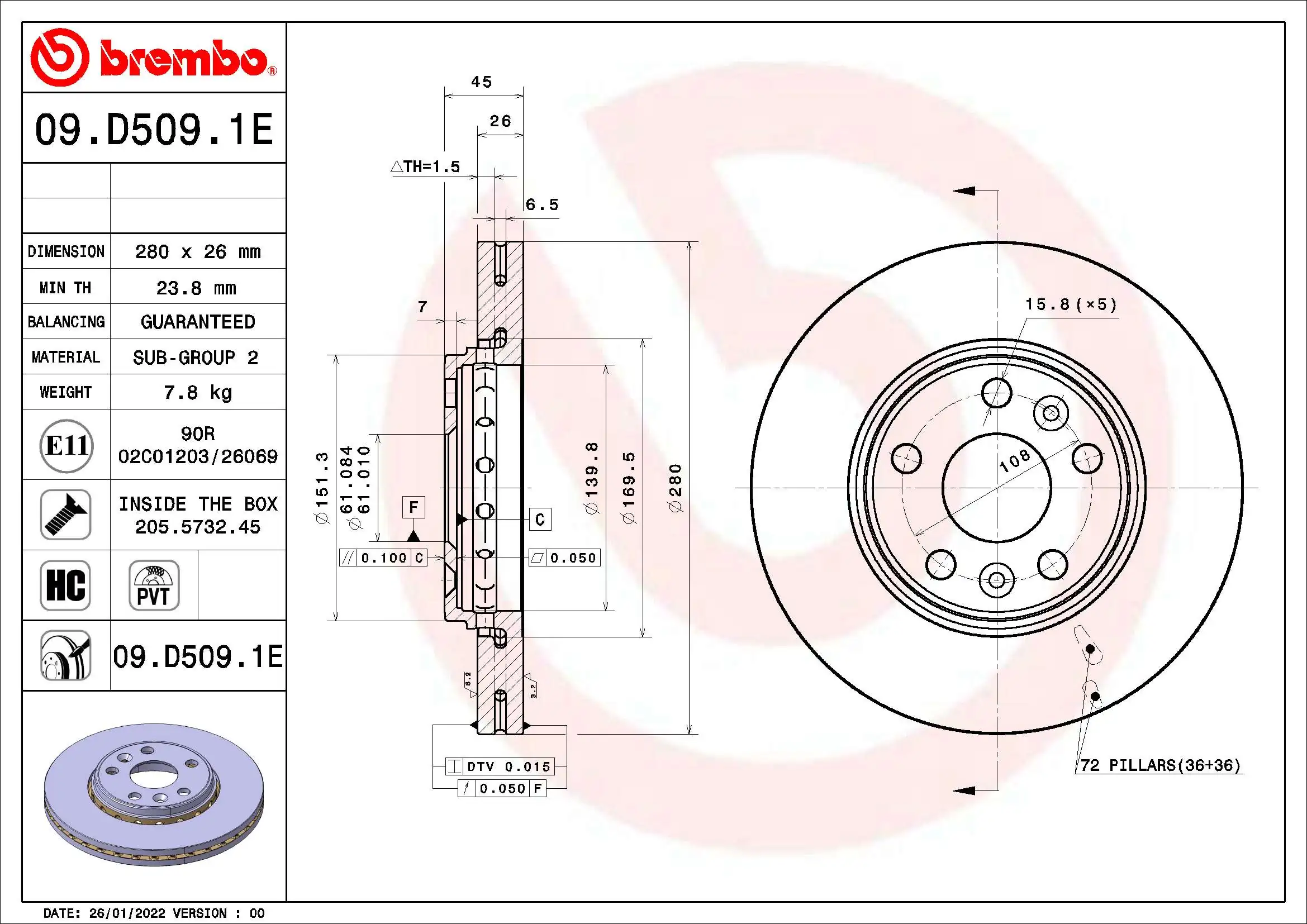 Brake Kit, disc brake BEYOND LINE - EV KT 08 036