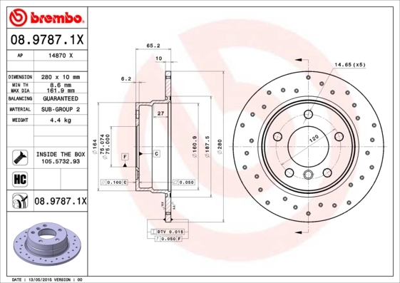 Brake Disc XTRA LINE - Xtra 08.9787.1X