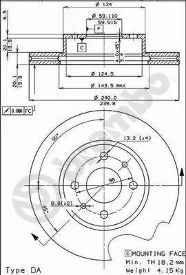 Brake Disc PRIME LINE 09.3023.20