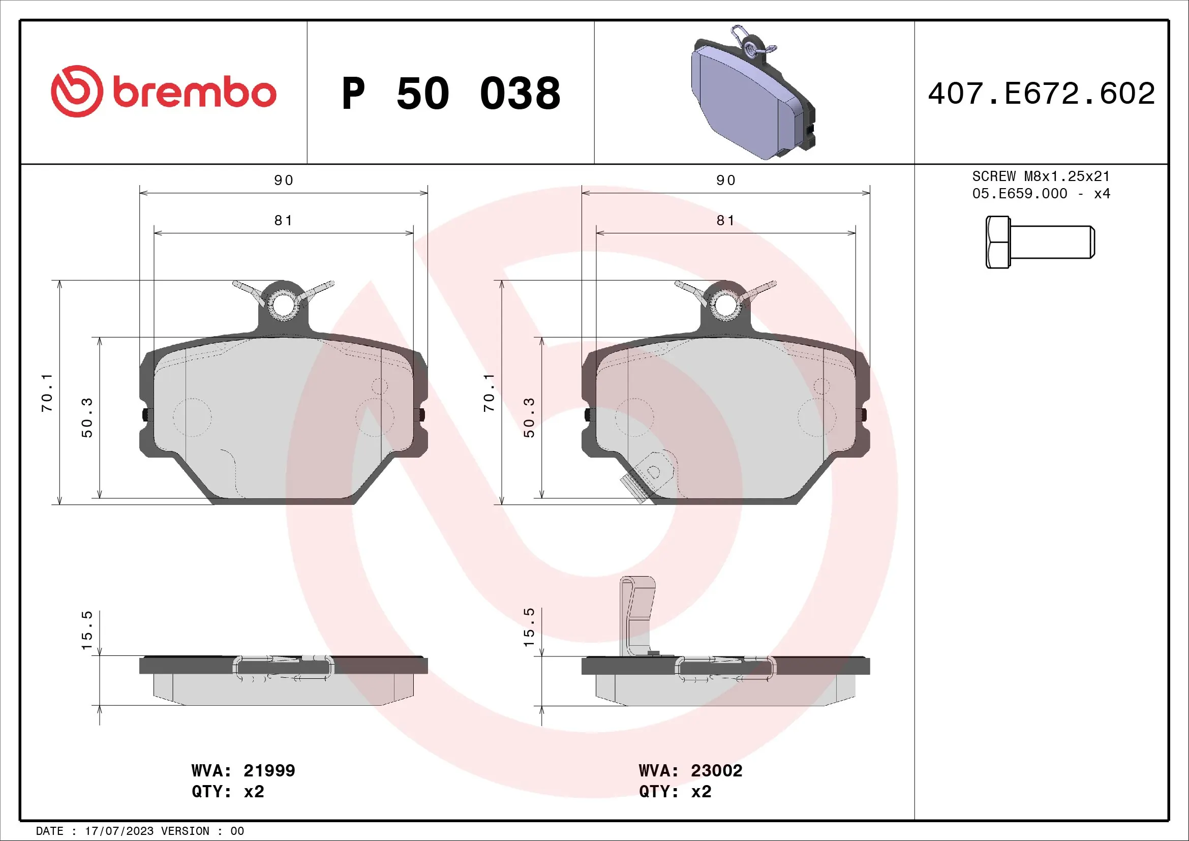 Brake Pad Set, disc brake PRIME LINE P 50 038