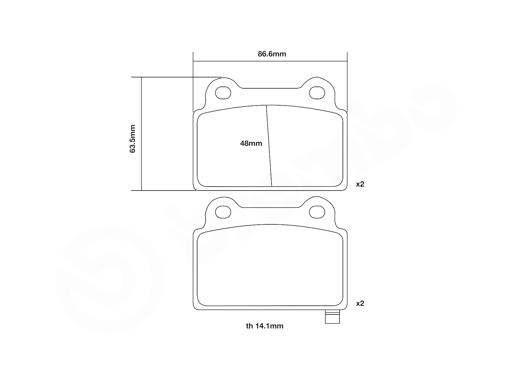 High Performance Brake Pad Set UPGRADE, SPORT | HP2000 07.B315.11