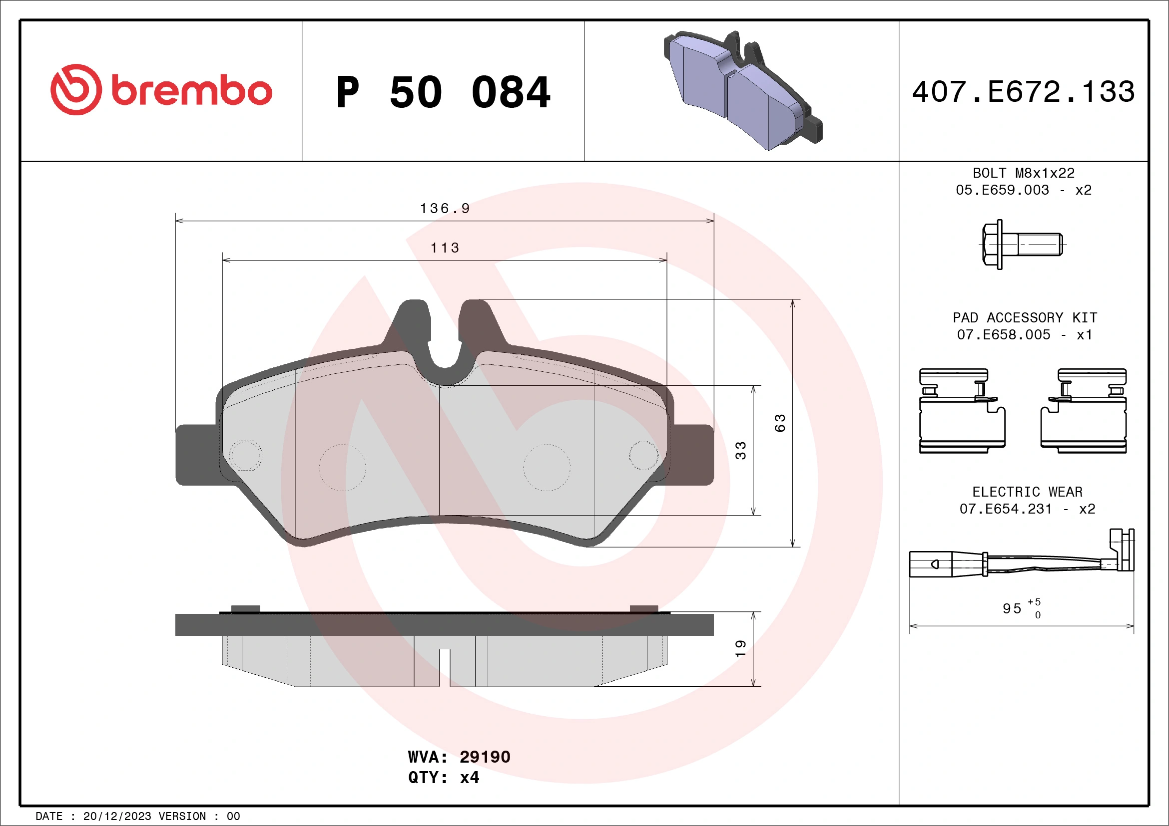 Brake Pad Set, disc brake PRIME LINE P 50 084