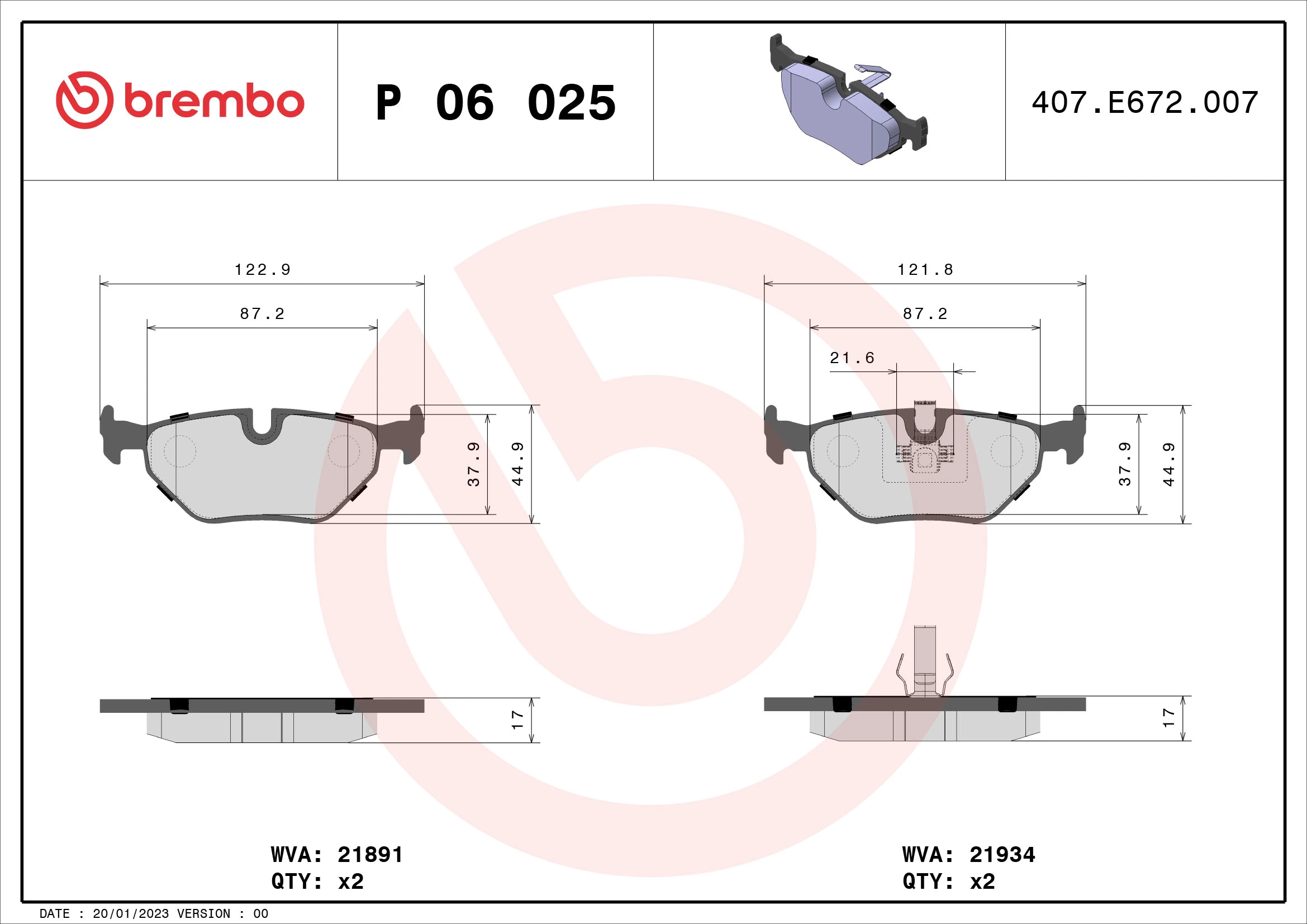 Brake Pad Set, disc brake PRIME LINE P 06 025