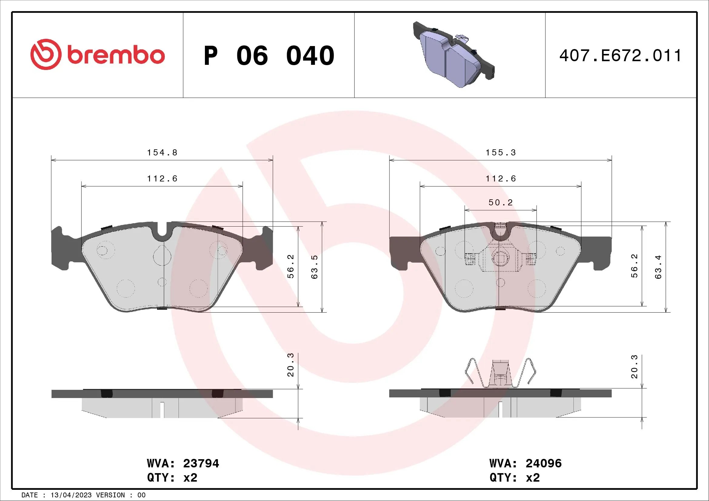 Brake Pad Set, disc brake PRIME LINE P 06 040