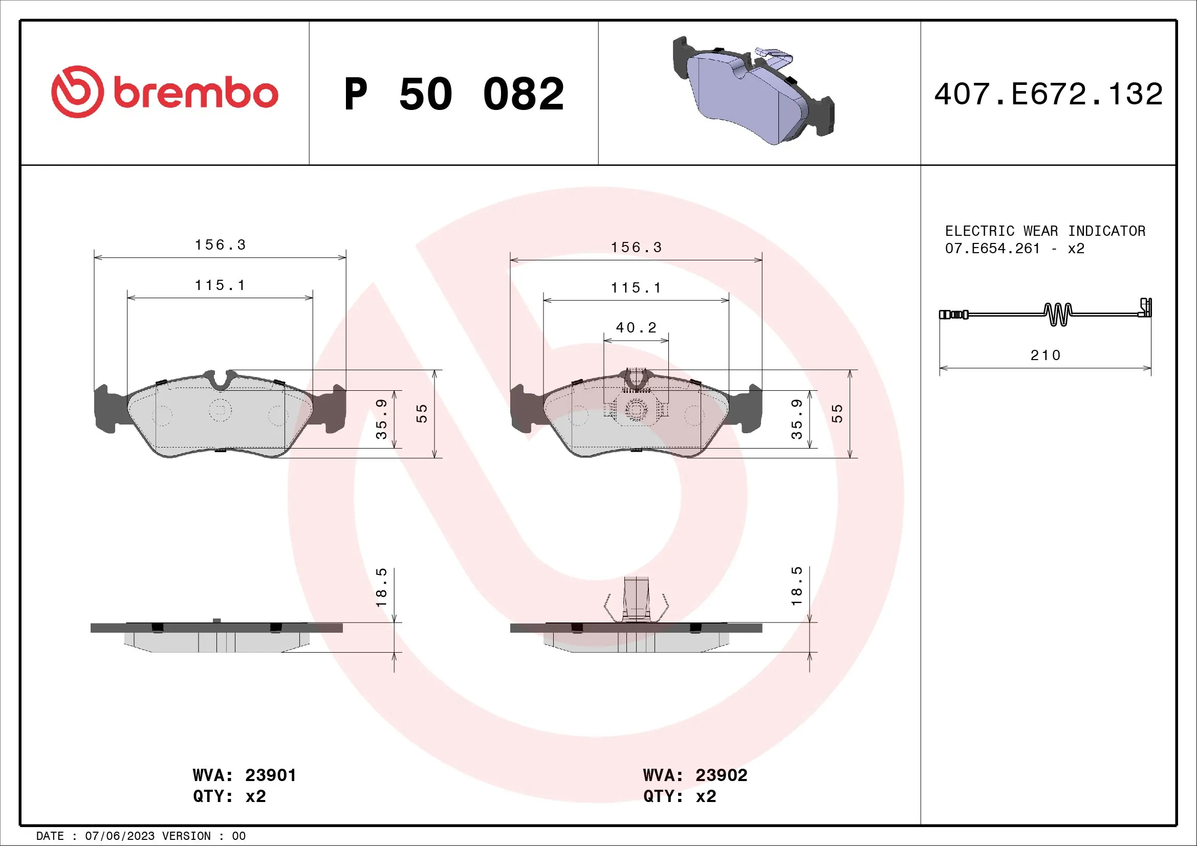 Brake Pad Set, disc brake PRIME LINE P 50 082