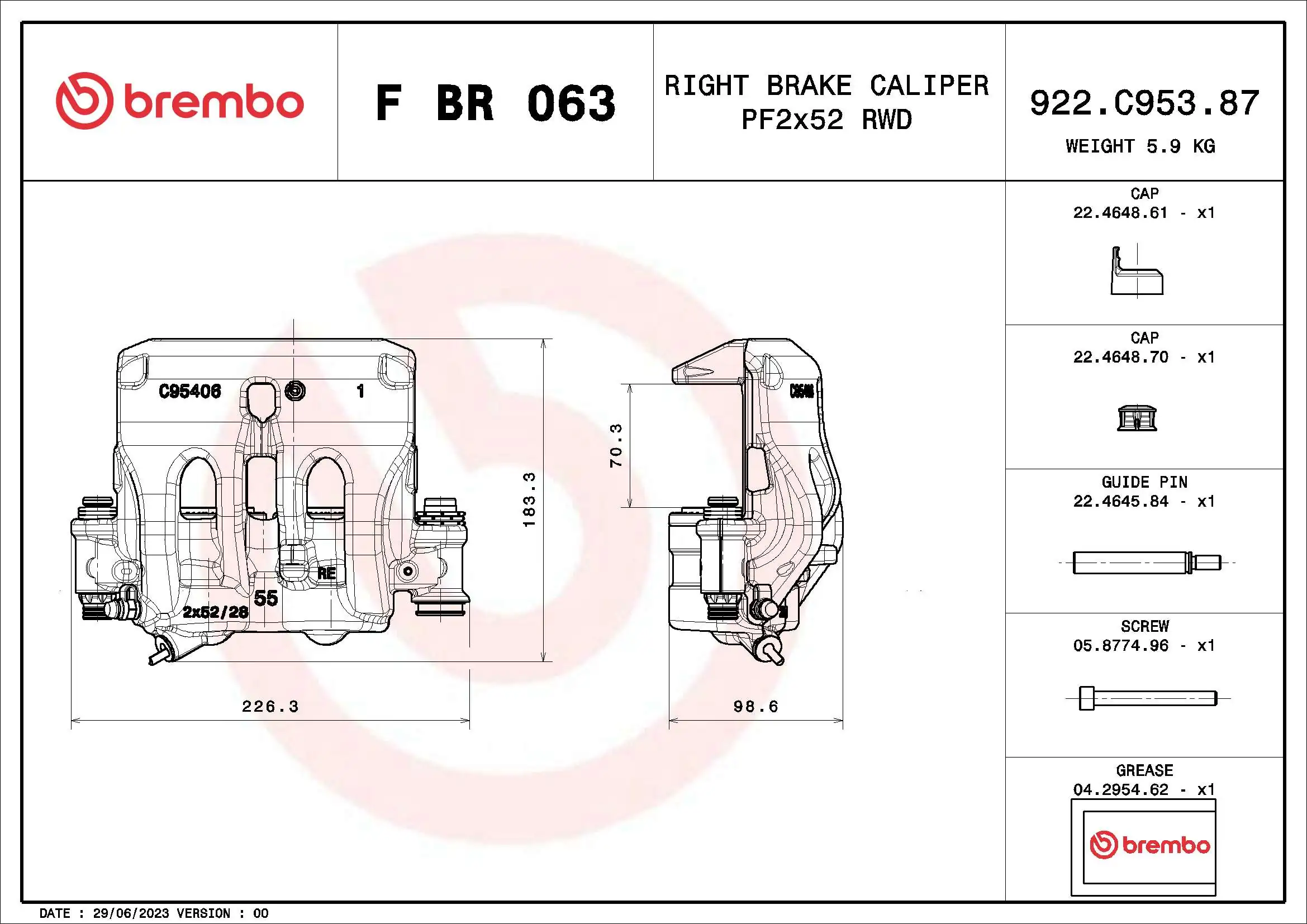 BREMBO F BR 063 Brake Caliper