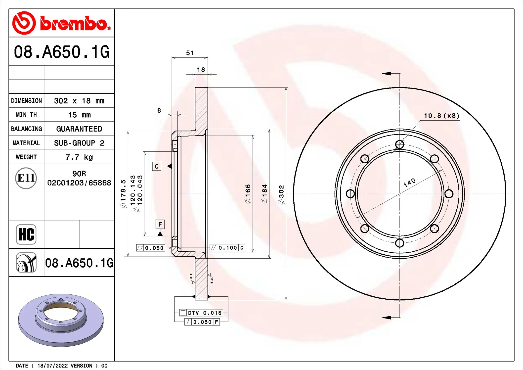 Brake Kit, disc brake BEYOND LINE - Greenance KT 10 038