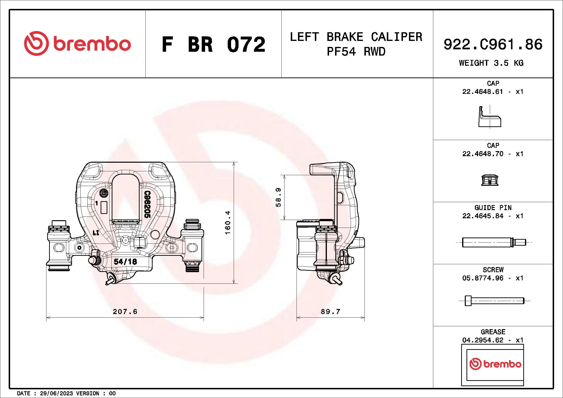 BREMBO F BR 072 Brake Caliper