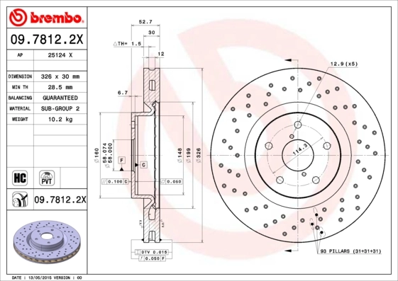 Brake Disc XTRA LINE - Xtra 09.7812.2X