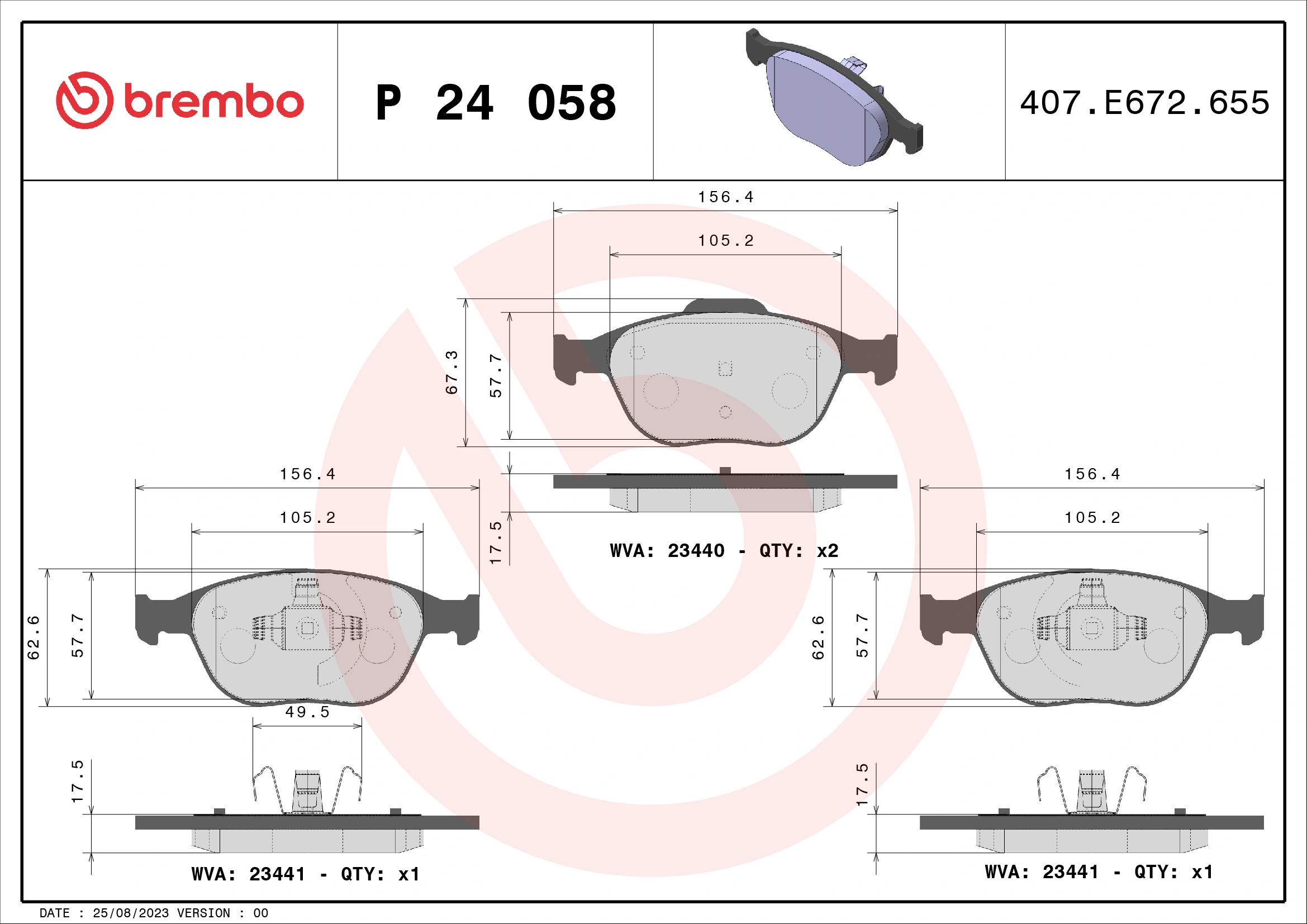 Brake Pad Set, disc brake PRIME LINE P 24 058