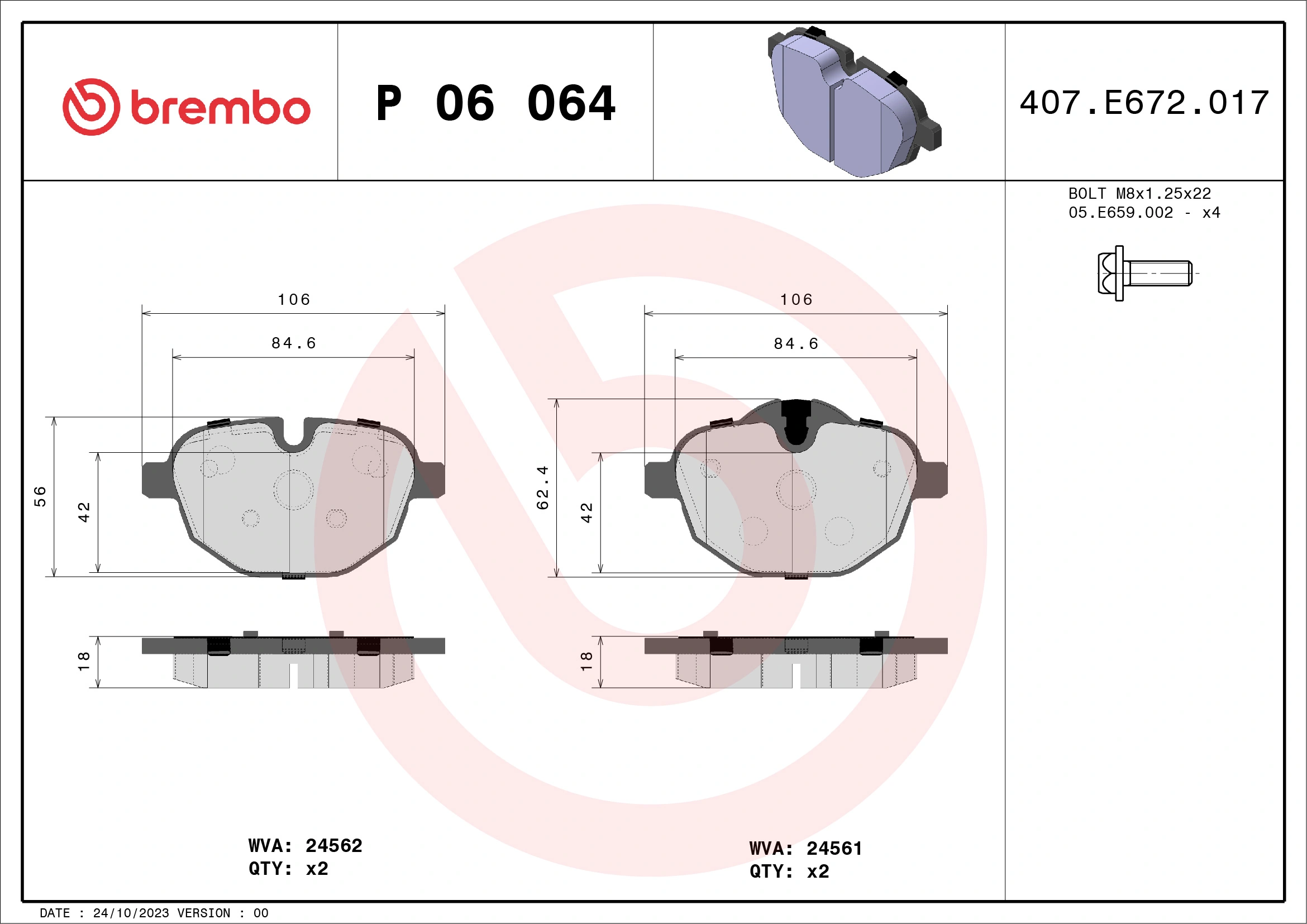 Brake Pad Set, disc brake PRIME LINE P 06 064