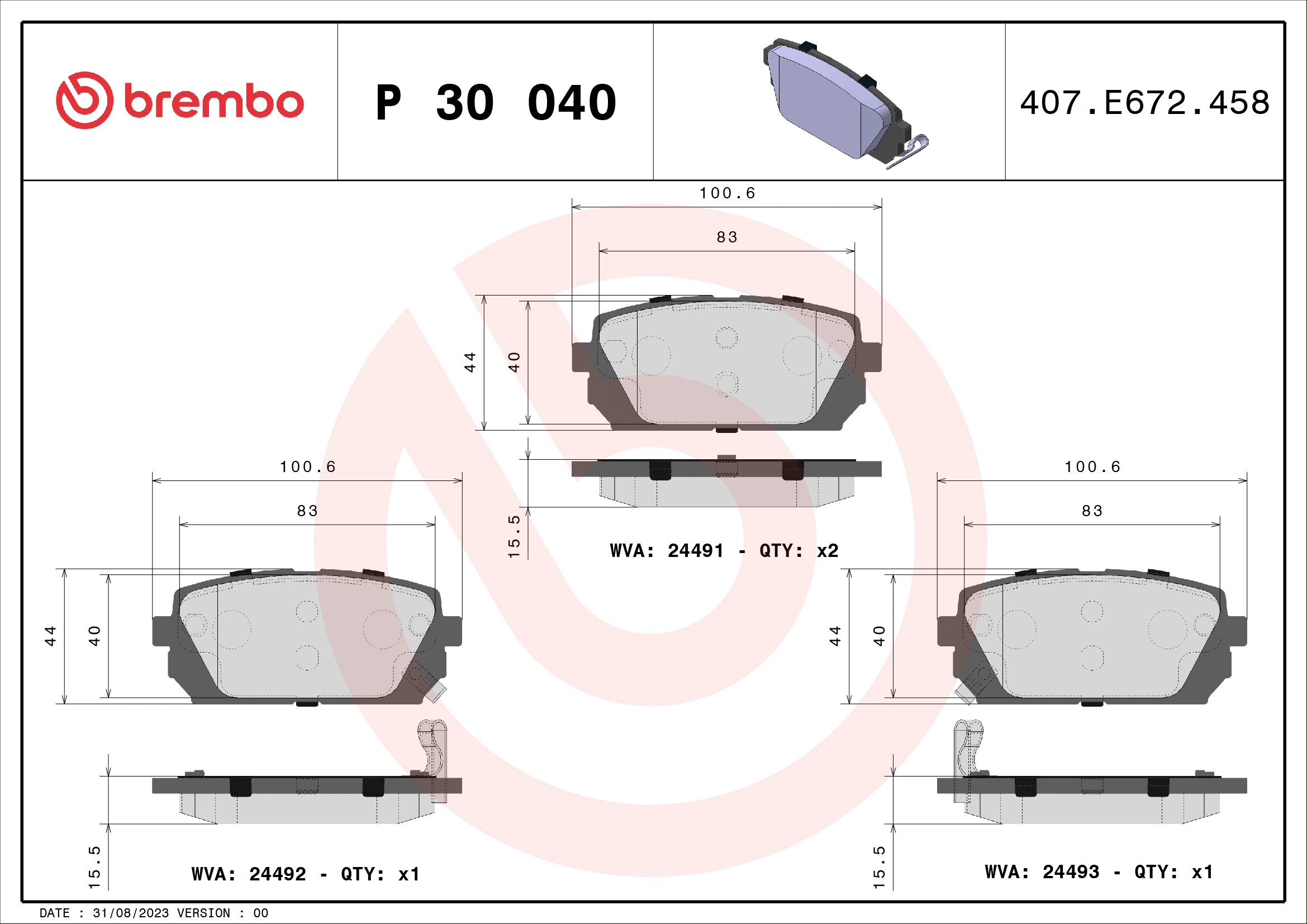 Brake Pad Set, disc brake PRIME LINE P 30 040