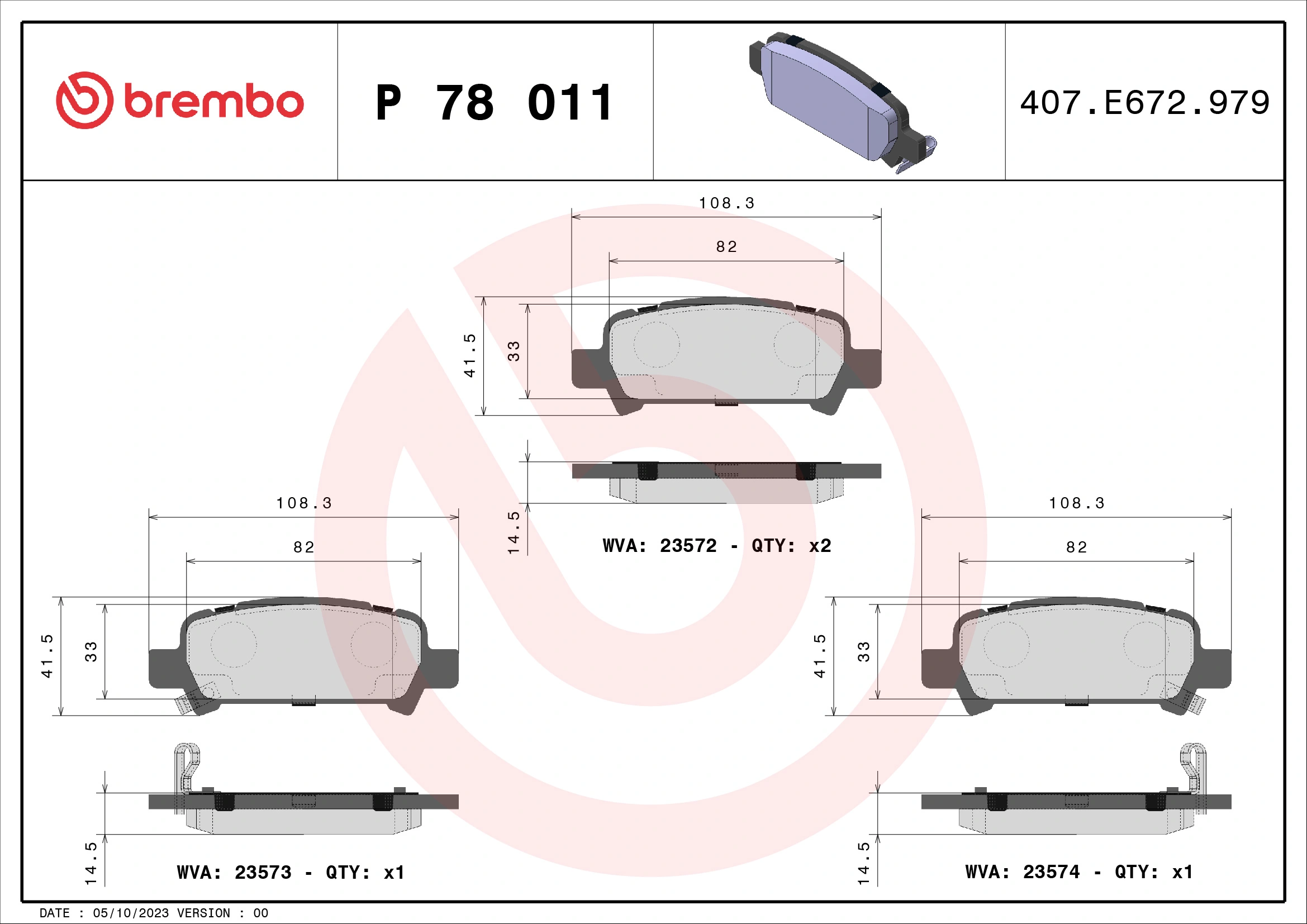 Brake Pad Set, disc brake PRIME LINE P 78 011