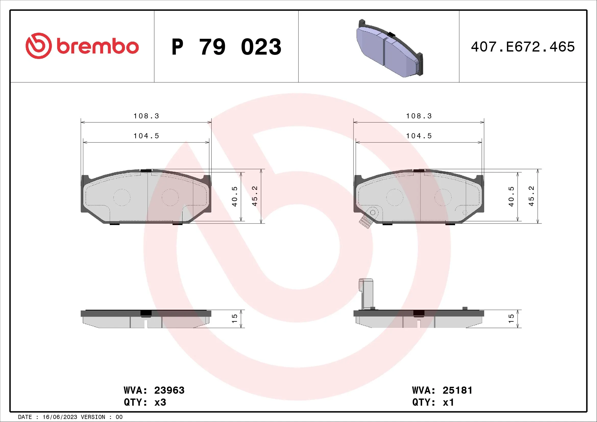 Brake Pad Set, disc brake PRIME LINE P 79 023
