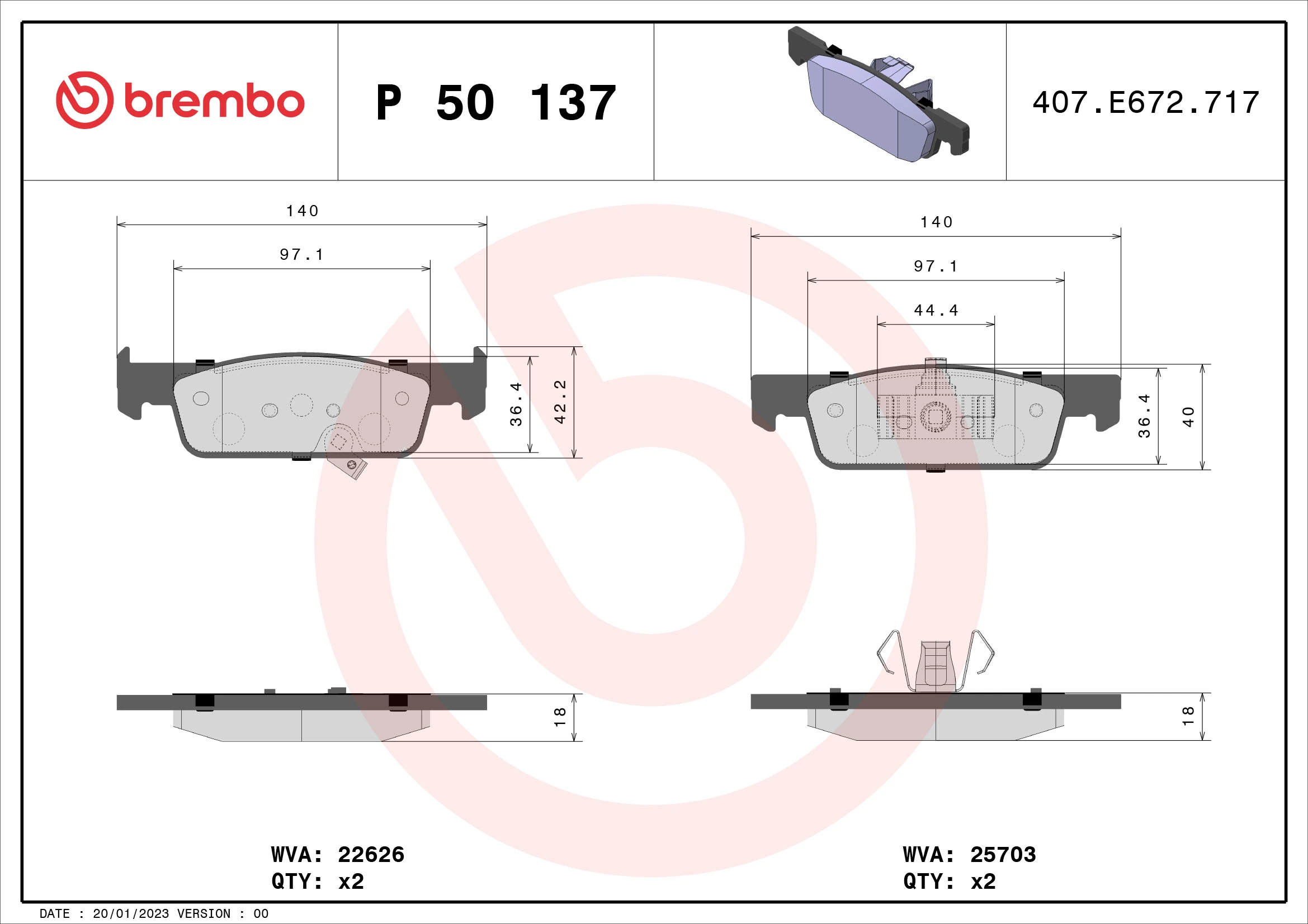 Brake Pad Set, disc brake PRIME LINE P 50 137