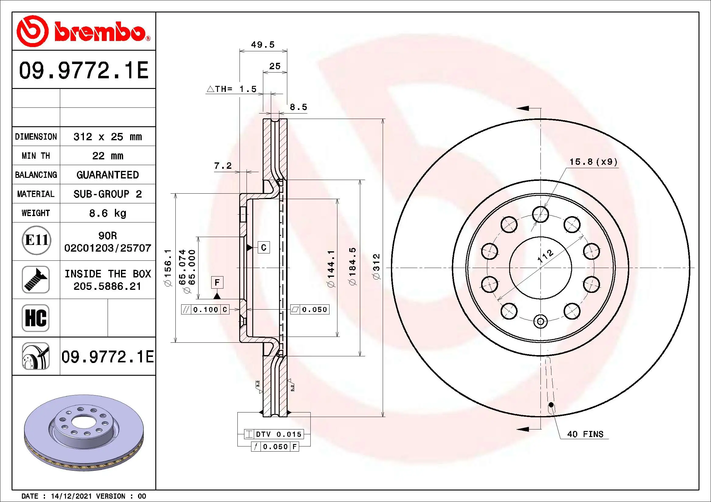 Brake Kit, disc brake BEYOND LINE - EV KT 08 054