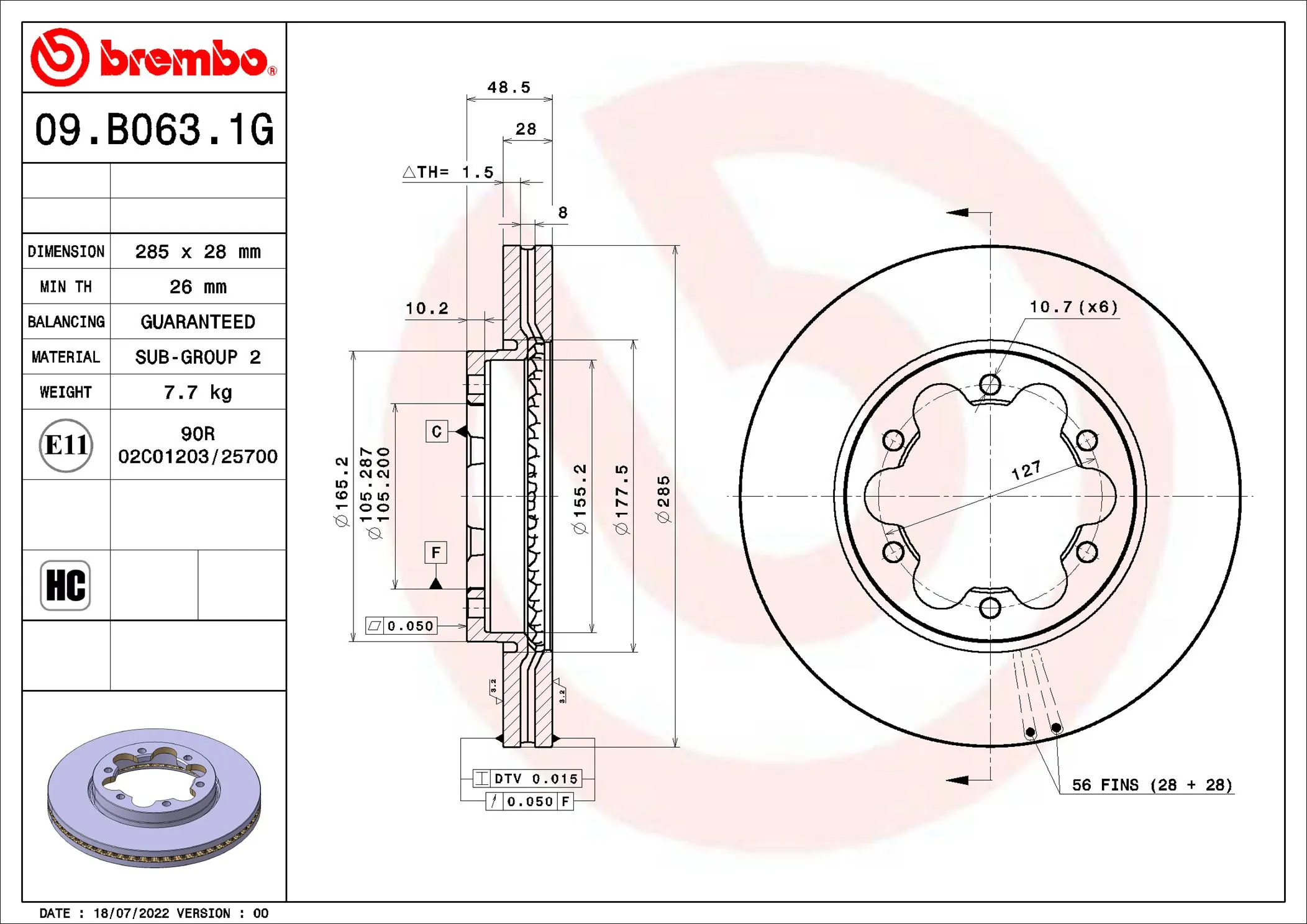 Brake Kit, disc brake BEYOND LINE - Greenance KT 10 039
