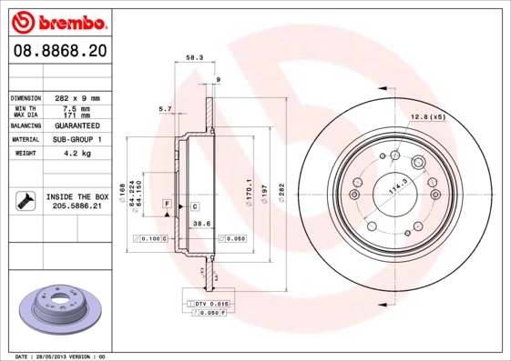 Brake Disc PRIME LINE 08.8868.20