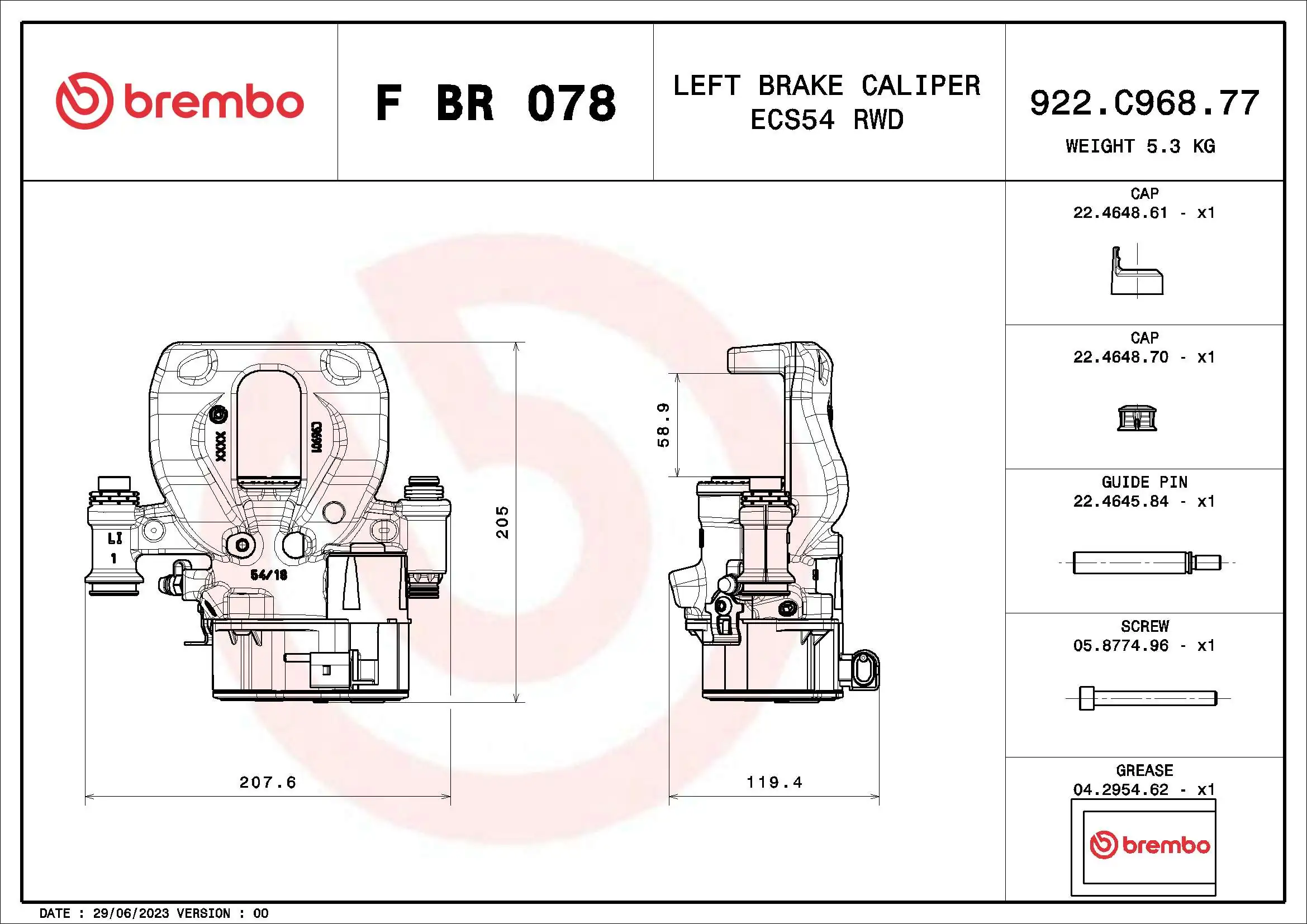 BREMBO F BR 078 Brake Caliper