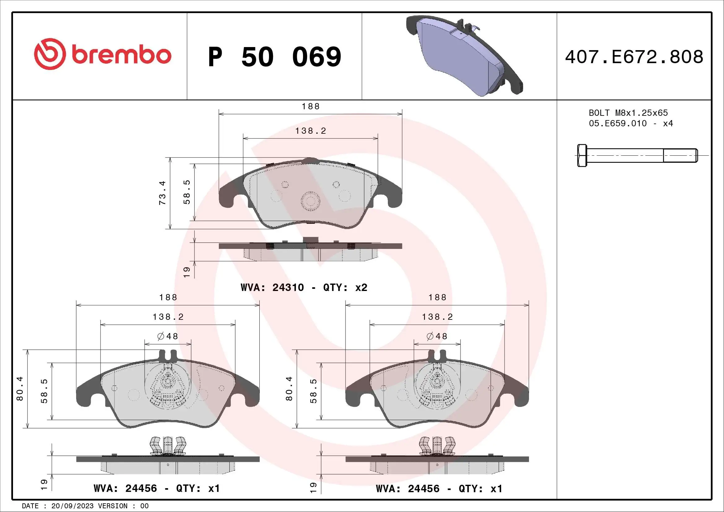 Brake Pad Set, disc brake PRIME LINE P 50 069