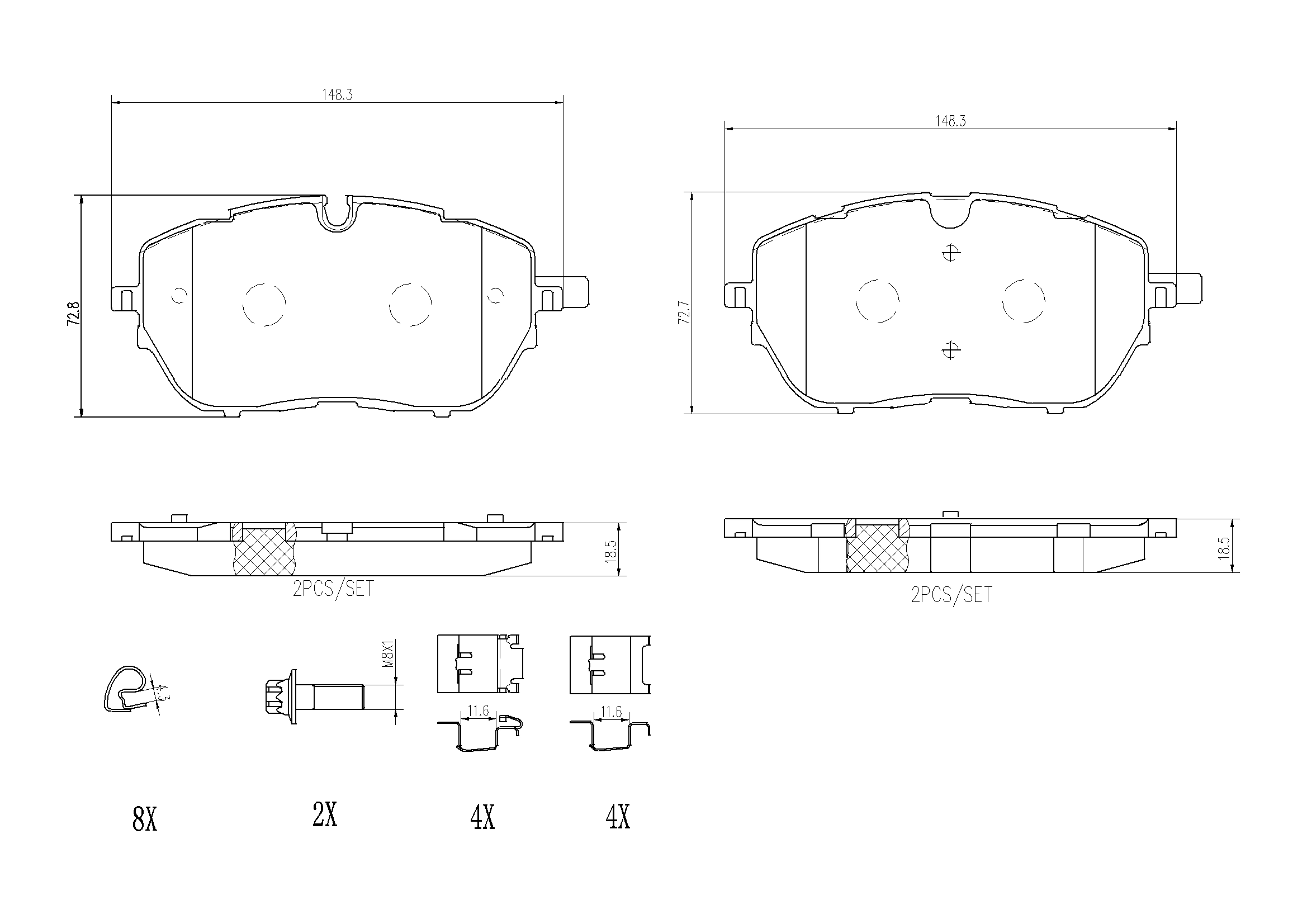 Brake Pad Set, disc brake PRIME LINE P 61 128