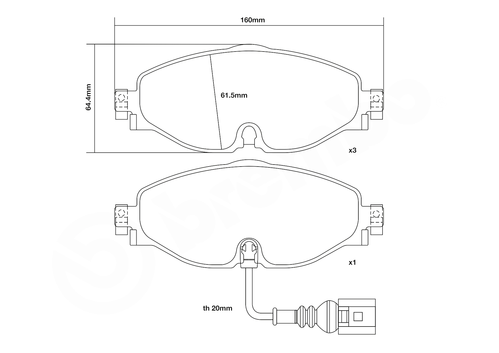 High Performance Brake Pad Set UPGRADE, SPORT | HP2000 07.B314.93
