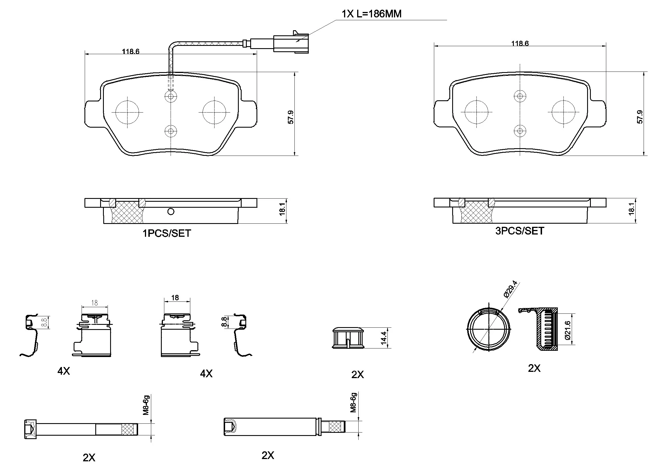 Brake Pad Set, disc brake PRIME LINE P 48 004