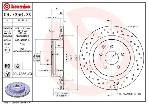 Brake Disc XTRA LINE - Xtra 09.7356.2X