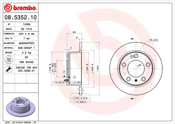Brake Disc PRIME LINE 08.5352.10
